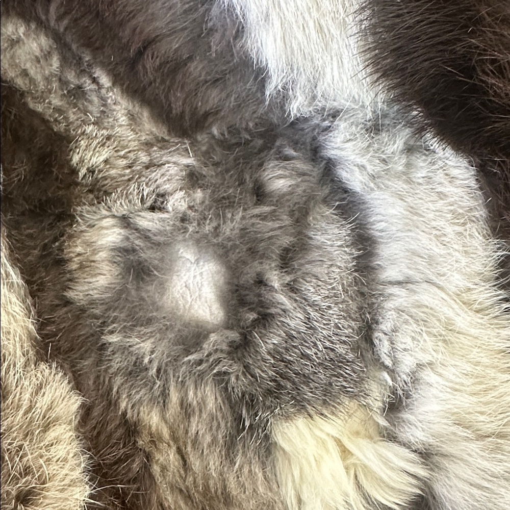 Multicolor Real Rabbit Fur Jacket. - Picture 9 of 10